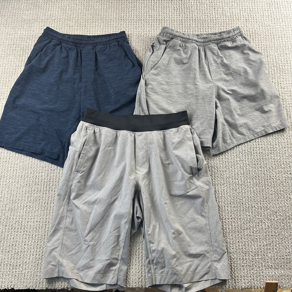 Lululemon Pace Breaker T.H.E Shorts Lot 3 Pairs Men Small Gray Blue Lined